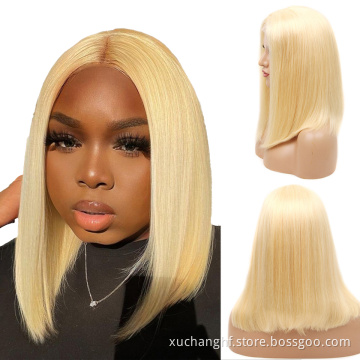 Raw Brazilian Cuticle Aligned 100% Human Virgin Hair Remy Straight Silky Bob Wig Wholesale Peruvian Lace front Hair Wigs Vendors